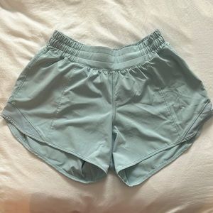 Lululemon soft teal 4” inseam shorts